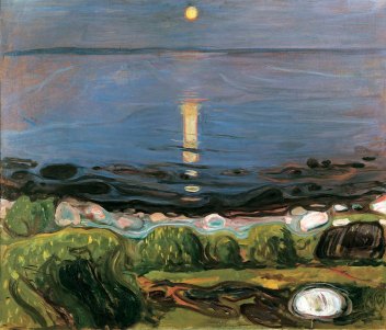 Edvard Much, Summer night by the beach.