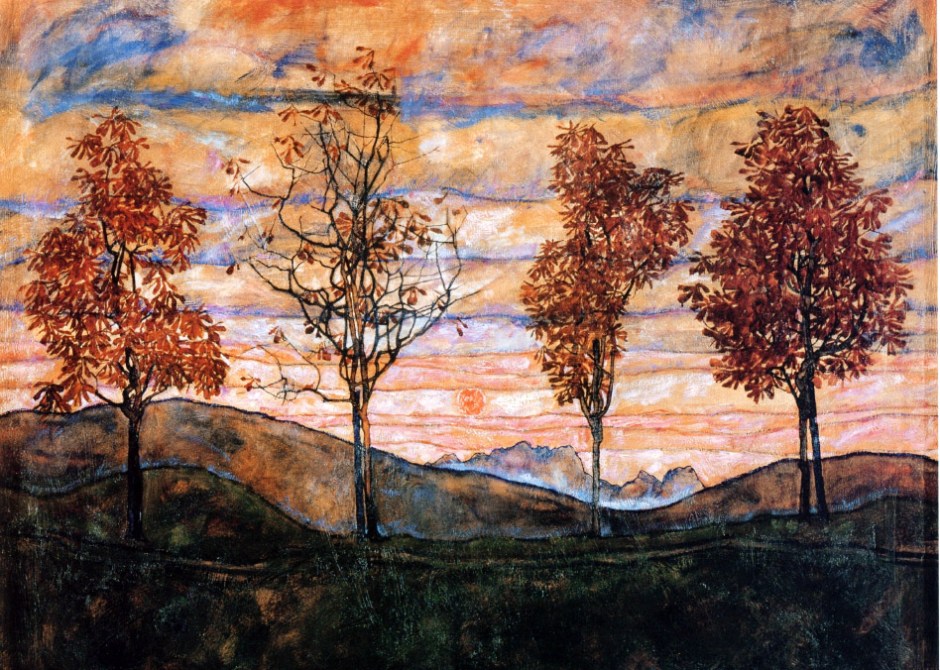 Egon Schiele, Quattro alberi, 1917.