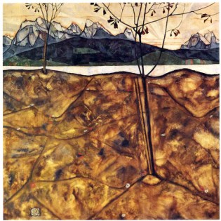 Schiele_-_Landschaft_mit_zwei_Bäumen_-1913