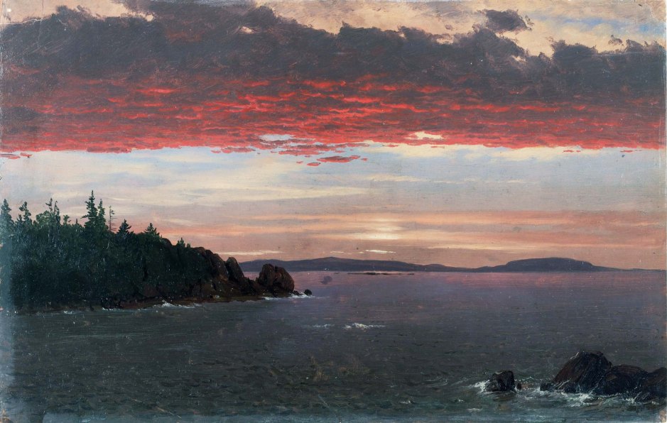 Frederic Edwin Church, Schoodic Peninsula from Mount Desert at Sunrise.