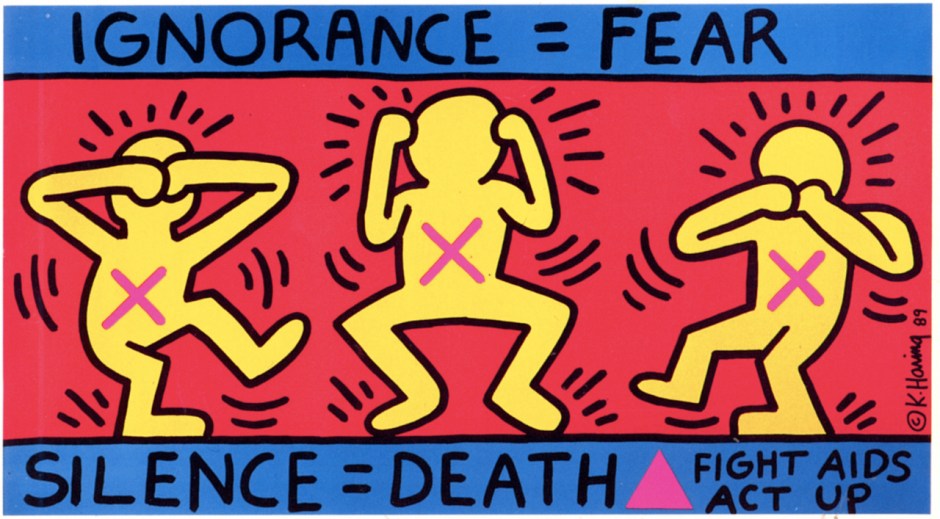 Keith-haring-Ignorance_Fear-Silence_Death-1989