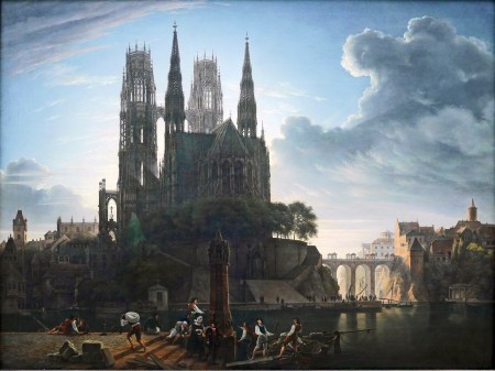Karl Friedrich Schinkel, Duomo gotico sull'acqua, 1813 circa