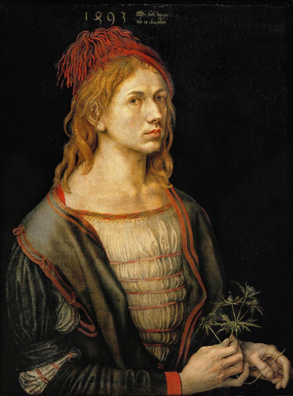 Albrecht Dürer, Autoritratto con fiore d'eringio