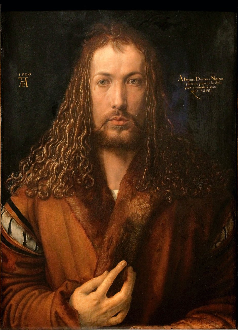Albrecht Dürer, autoritratto con pelliccia, 1500