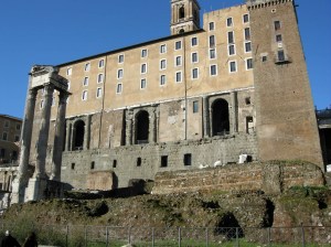 L'attuale Palazzo dei Senatori sui resti del Tabularium