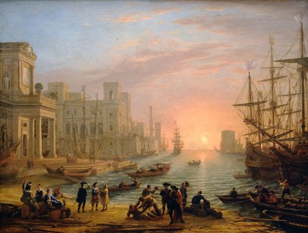 Claude Lorrain, Porto al tramonto, 1639