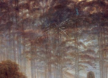 Caspar David Friedrich, L'entrata del cimitero, 1825 part