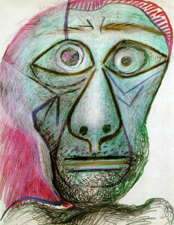 Pablo Picasso, Autoritratto con in faccia la morte, 1972
