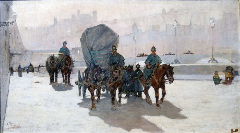 giovanni fattori, artiglieria sul lungarno, 1890