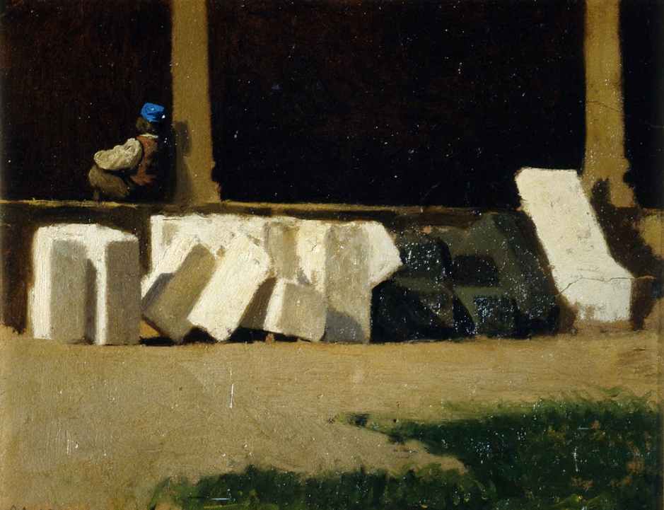 giuseppe abbati, interno di un chiostro, 1862