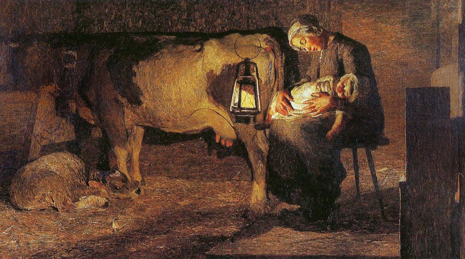 Giovanni Segantini Le due madri quadro divisionismo