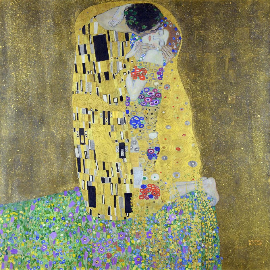Gustav Klimt, Il bacio, 1907-08